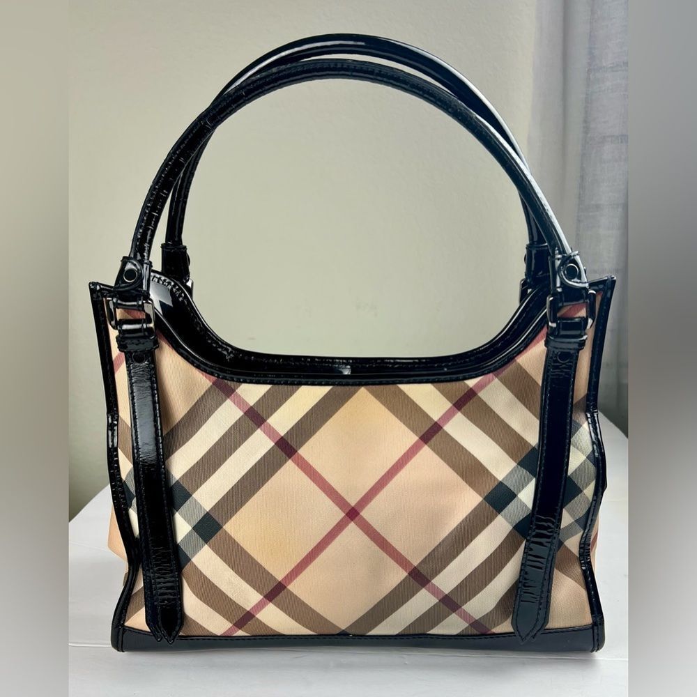 Burberry Ashmore Super Nova Check Patent Leather Bag - Picture 3 of 16